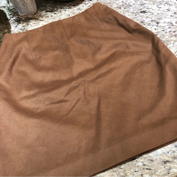 Ann Taylor Cashmere Wool Blend Brown A-line Skirt 8 - Picture 3 of 7